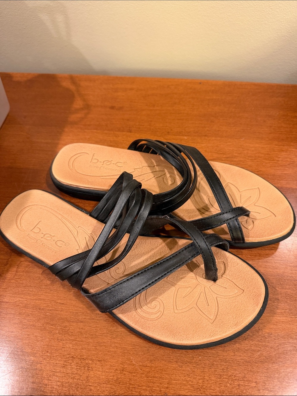 b.o.c. Black Multi-Strap Slide Sandals for Women